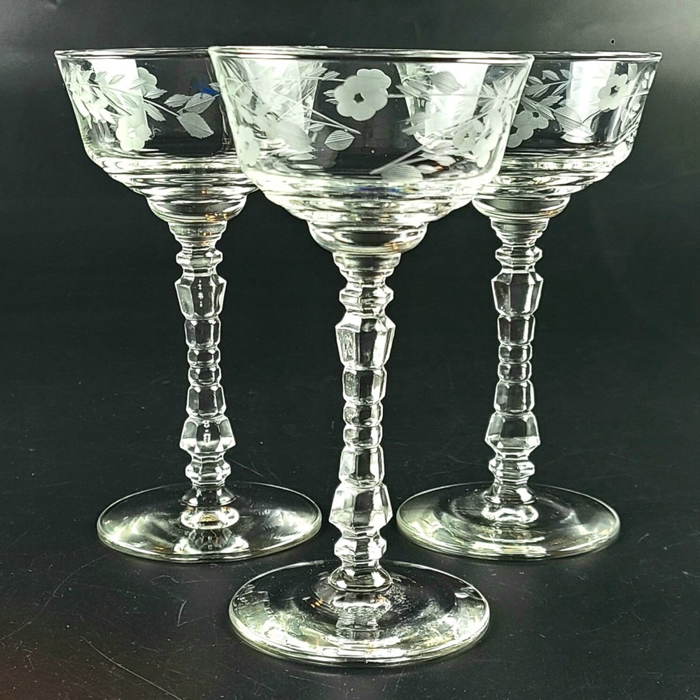 Vintage 1930s Cocktail Glasses set of 4